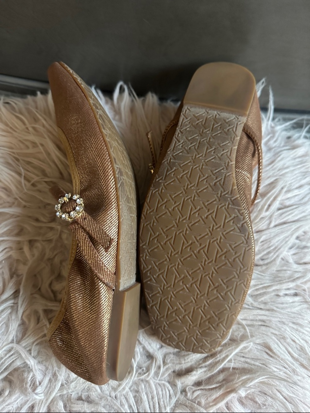 Jewel Badgley Mischka Metallic Bronze Mary Jane Flats - Picture 5 of 6